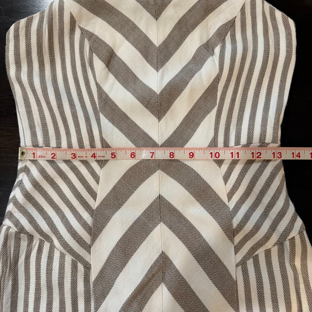 Milly of NY Sheath Dress Beige and White Sz 2 Minimalist Luxury Euro Vacation - Picture 7 of 10